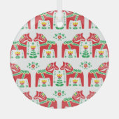 スウェーデンのダラホース:フォークアート ガラスオーナメント (正面)