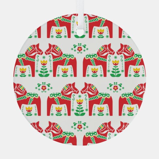 スウェーデンのダラホース:フォークアート ガラスオーナメント (裏面)