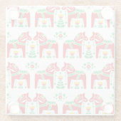 スウェーデンのダラホース：フォークアート ガラスコースター (裏面)