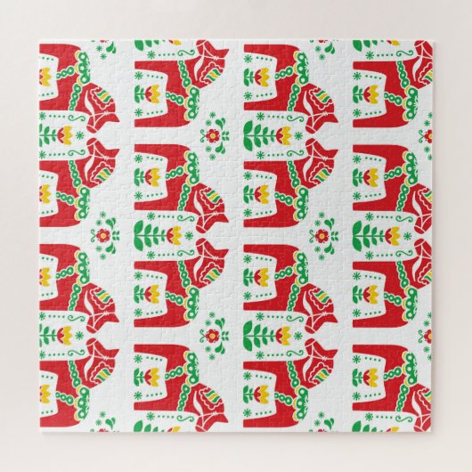 スウェーデンのダラホース:フォークアート ジグソーパズル (横)