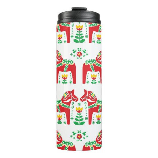 スウェーデンのダラホース:フォークアート タンブラー (正面)