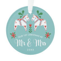 スウェーデンのダラ馬1stクリスマスミスター&ミセス