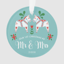 スウェーデンのダラ馬1stクリスマスミスター&ミセス