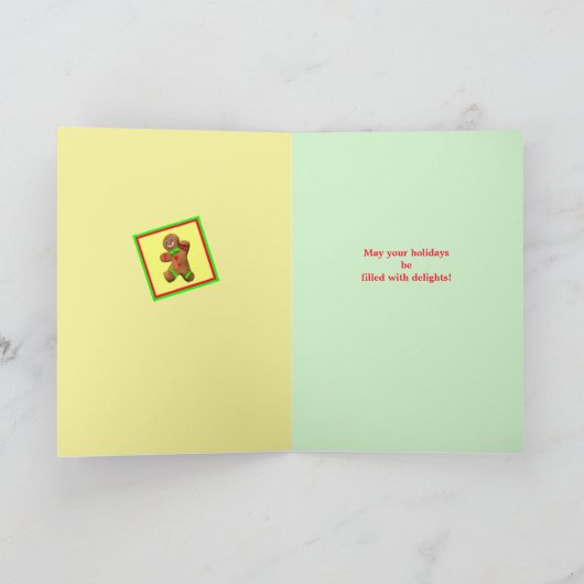 スウェーデンのトムテンまたはエルフのクッキー職人クリスマス カード (内部)