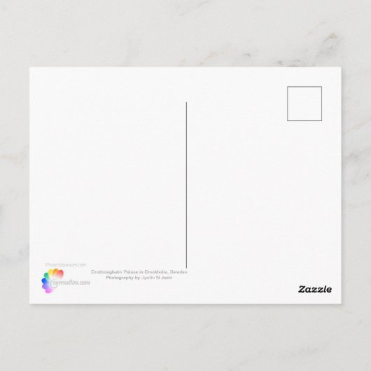 スウェーデンのドロットニングホルム宮殿 ポストカード (裏面)