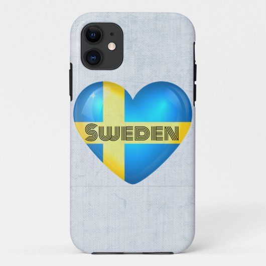 スウェーデンのハートの旗 Case-Mate iPhoneケース (裏面)