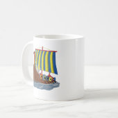 スウェーデンのバイキングの船 コーヒーマグカップ (正面左)