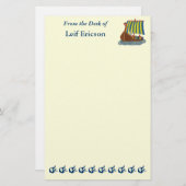 スウェーデンのバイキングの船 便箋 (正面/裏面)