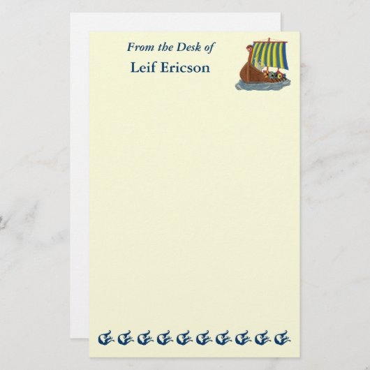 スウェーデンのバイキングの船 便箋 (正面/裏面)