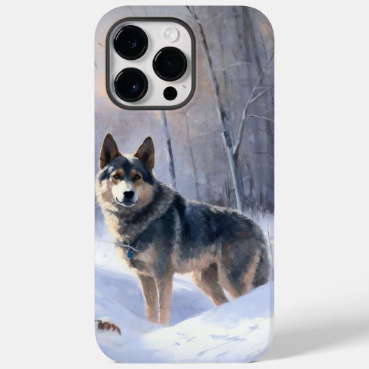 スウェーデンのバイキングハウンド 雪を降らせて クリスマス Case-Mate iPhoneケース (裏面)