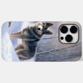 スウェーデンのバイキングハウンド 雪を降らせて クリスマス Case-Mate iPhoneケース (裏面 (横))