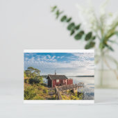 スウェーデンのバルト海沿岸の木製のコテージ ポストカード (スタンド正面)