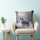 スウェーデンのバルフンドが雪のクリスマスを過ごす クッション (椅子)