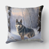 スウェーデンのバルフンドが雪のクリスマスを過ごす クッション (裏面)