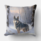 スウェーデンのバルフンドが雪のクリスマスを過ごす クッション (正面)
