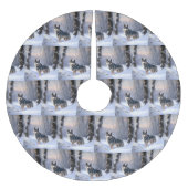 スウェーデンのバルフンドが雪のクリスマスを過ごす ブラッシュドポリエステルツリースカート (正面)