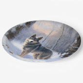 スウェーデンのバルフンドが雪のクリスマスを過ごす ペーパープレート (アングル)