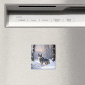 スウェーデンのバルフンドが雪のクリスマスを過ごす マグネット (インサイチュ (食洗機))