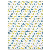 スウェーデンのフォークダラファームアニマルズLブルーとイエロー テーブルクロス (正面)