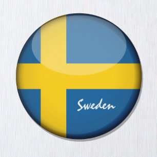スウェーデンのフラッグとスウェーデンの祝日、旅行/スポーツ マグネット