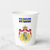スウェーデンのフラッグコートの腕紙カップ 紙コップ (裏面)
