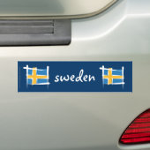 スウェーデンのブラシの旗 バンパーステッカー (車上)