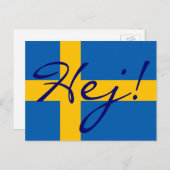 スウェーデンのヘジで！スウェーデン国旗 ポストカード (正面/裏面)