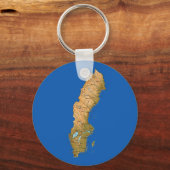 スウェーデンのマップキーチェーン キーホルダー (正面)