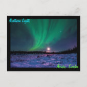 スウェーデンのムーンライズとノーザンライト ポストカード (正面)