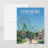スウェーデンのリーセベリ遊園地 ポストカード (正面/裏面)