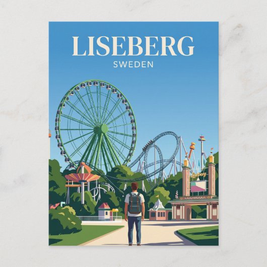 スウェーデンのリーセベリ遊園地 ポストカード (正面)