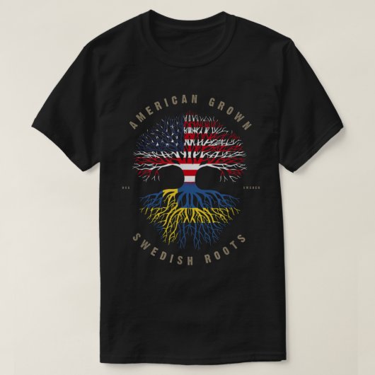 スウェーデンのルーツスウェーデン国旗 Tシャツ (デザイン正面)