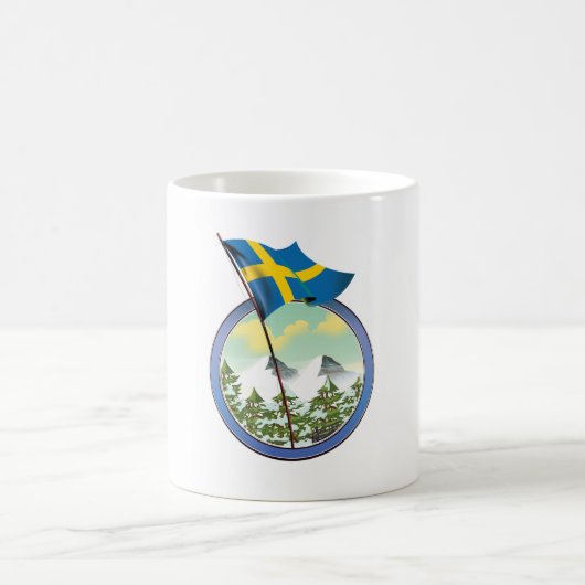 スウェーデンのレトロロゴ コーヒーマグカップ (中央)