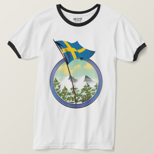 スウェーデンのレトロロゴ Tシャツ (デザイン正面)