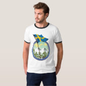 スウェーデンのレトロロゴ Tシャツ (正面フル)