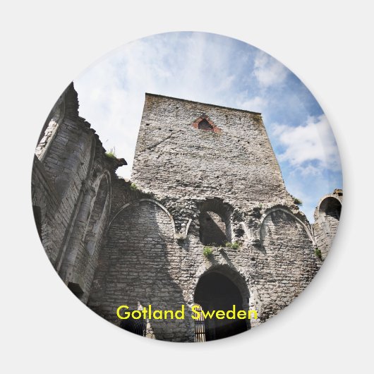 スウェーデンのヴィスビー教会の廃墟 マグネット (正面)