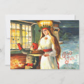 スウェーデンのヴィンテージルシアゴッドジュルメリークリスマス シーズンカード (正面)