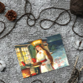 スウェーデンのヴィンテージルシアゴッドジュルメリークリスマス シーズンポストカード