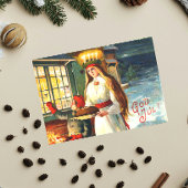 スウェーデンのヴィンテージルシアゴッドジュルメリークリスマス シーズンポストカード