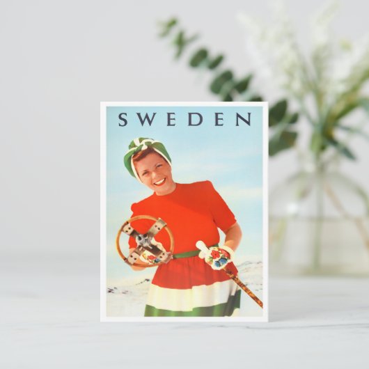 スウェーデンのヴィンテージ旅行はがき ポストカード (スタンド正面)