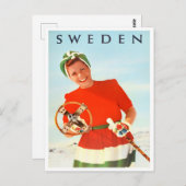 スウェーデンのヴィンテージ旅行はがき ポストカード (正面/裏面)