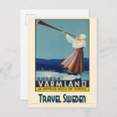 スウェーデンのヴィンテージ旅行ポスター ポストカード (正面/裏面)