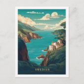 スウェーデンのヴィンテージ有名な旅行の場所 ポストカード (正面)