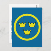 スウェーデンの三クラウン ポストカード (正面/裏面)