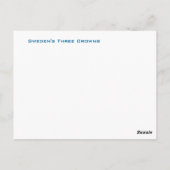 スウェーデンの三クラウン ポストカード (裏面)