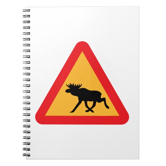 スウェーデンの交通標識に注意 ノートブック (正面)