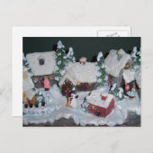 スウェーデンの休日の冬場面 シーズンポストカード (正面/裏面)