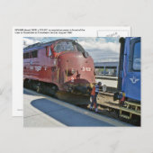 スウェーデンの列車前で結合されたNOHABディーゼル ポストカード (正面/裏面)