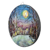 スウェーデンの北欧の冬の夜の満月 ダーツボード (正面右)