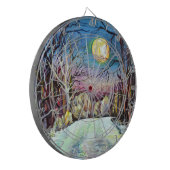 スウェーデンの北欧の冬の夜の満月 ダーツボード (正面左)